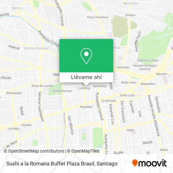 Cómo llegar a Sushi a la Romana Buffet Plaza Brasil en Santiago en Micro o  Metro?
