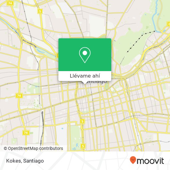 Mapa de Kokes, Pasaje Rosa Rodríguez 8320000 Centro Histórico, Santiago, Región Metropolitana de Santiago