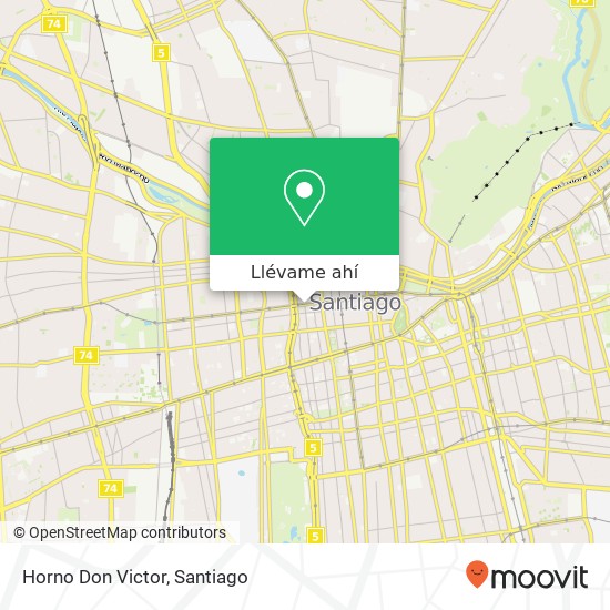 Mapa de Horno Don Victor, 8320000 Centro Histórico, Santiago, Región Metropolitana de Santiago