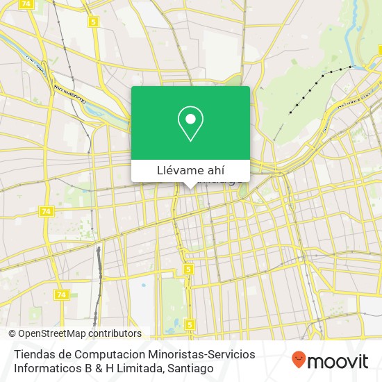 Mapa de Tiendas de Computacion Minoristas-Servicios Informaticos B & H Limitada, Calle Amunátegui 8320000 Centro Histórico, Santiago, Región Metropolitana de Santiago