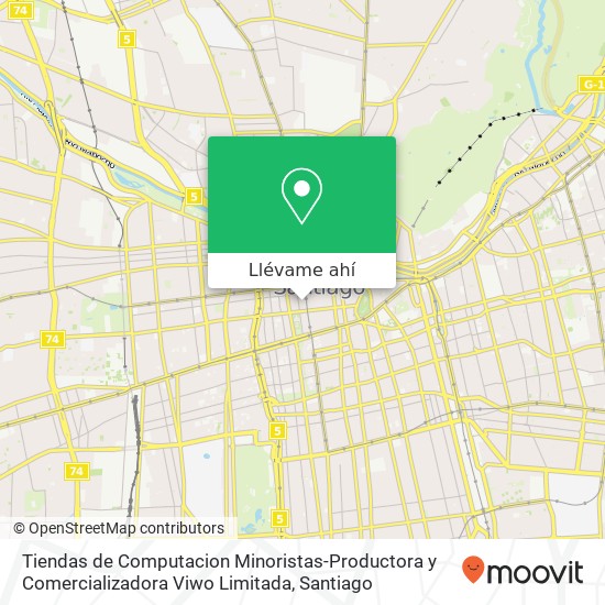 Mapa de Tiendas de Computacion Minoristas-Productora y Comercializadora Viwo Limitada, Calle Huérfanos 8320000 Centro Histórico, Santiago, Región Metropolitana de Santiago