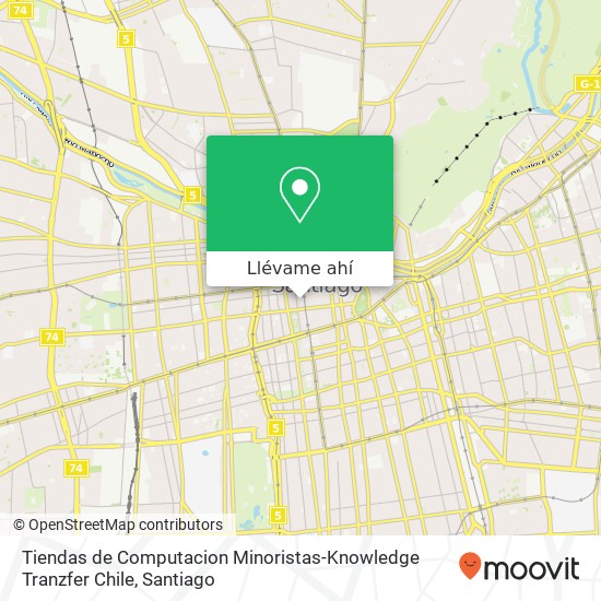 Mapa de Tiendas de Computacion Minoristas-Knowledge Tranzfer Chile, Calle Huérfanos 8320000 Centro Histórico, Santiago, Región Metropolitana de Santiago