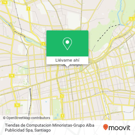 Mapa de Tiendas de Computacion Minoristas-Grupo Alba Publicidad Spa, Calle Huérfanos 8320000 Centro Histórico, Santiago, Región Metropolitana de Santiago