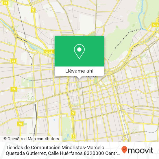 Mapa de Tiendas de Computacion Minoristas-Marcelo Quezada Gutierrez, Calle Huérfanos 8320000 Centro Histórico, Santiago, Región Metropolitana de Santiago