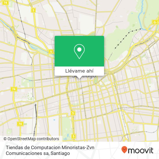 Mapa de Tiendas de Computacion Minoristas-Zvn Comunicaciones sa, Calle Huérfanos 8320000 Centro Histórico, Santiago, Región Metropolitana de Santiago