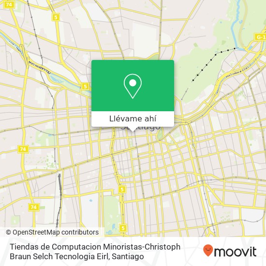 Mapa de Tiendas de Computacion Minoristas-Christoph Braun Selch Tecnologia Eirl, Calle Huérfanos 8320000 Centro Histórico, Santiago, Región Metropolitana de Santiago