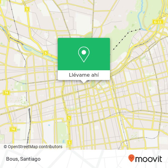 Mapa de Bous, Calle Agustinas 833 8320000 Centro Histórico, Santiago, Región Metropolitana de Santiago
