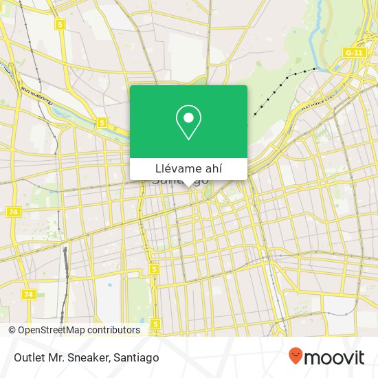 Mapa de Outlet Mr. Sneaker, Calle San Antonio 258 8320000 Centro Histórico, Santiago, Región Metropolitana de Santiago