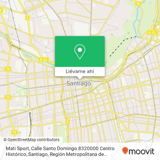 Mapa de Mati Sport, Calle Santo Domingo 8320000 Centro Histórico, Santiago, Región Metropolitana de Santiago