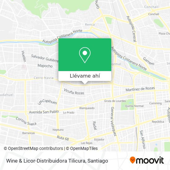 Mapa de Wine & Licor-Distribuidora Tilicura