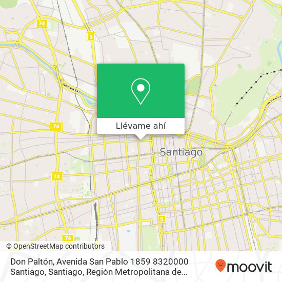 Mapa de Don Paltón, Avenida San Pablo 1859 8320000 Santiago, Santiago, Región Metropolitana de Santiago