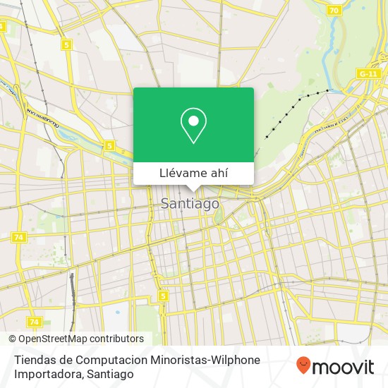 Mapa de Tiendas de Computacion Minoristas-Wilphone Importadora, Calle Santo Domingo 8320000 Centro Histórico, Santiago, Región Metropolitana de Santiago