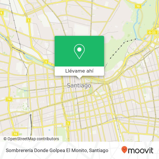 Mapa de Sombrerería Donde Golpea El Monito, Paseo 21 de Mayo 707 8320000 Santiago, Santiago, Región Metropolitana de Santiago