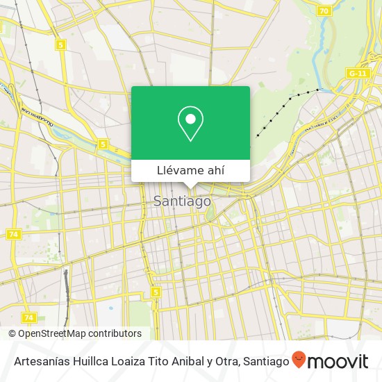Mapa de Artesanías Huillca Loaiza Tito Anibal y Otra, Calle Santo Domingo 8320000 Centro Histórico, Santiago, Región Metropolitana de Santiago