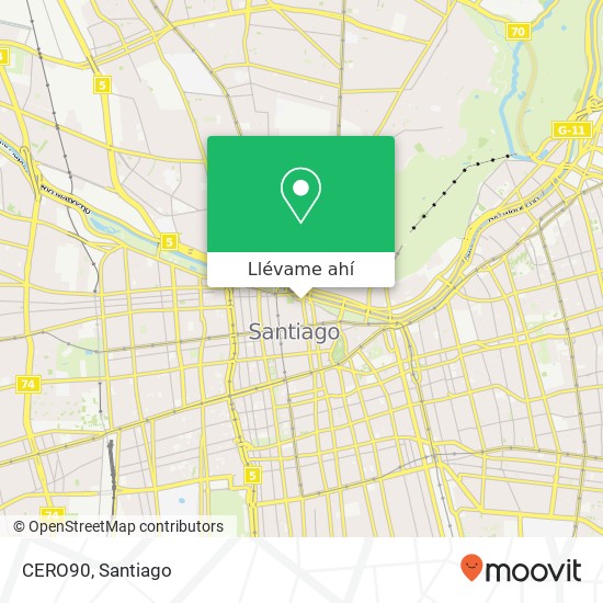 Mapa de CERO90, Calle Ismael Valdés Vergara 816 8320000 Centro Histórico, Santiago, Región Metropolitana de Santiag