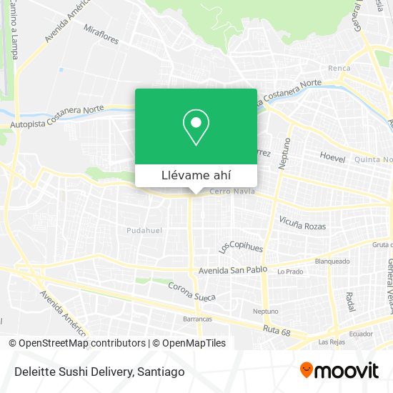 Mapa de Deleitte Sushi Delivery