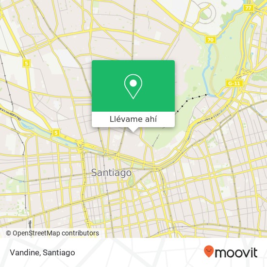 Mapa de Vandine, Calle Domínica 366 8420000 Patronato, Recoleta, Región Metropolitana de Santiago