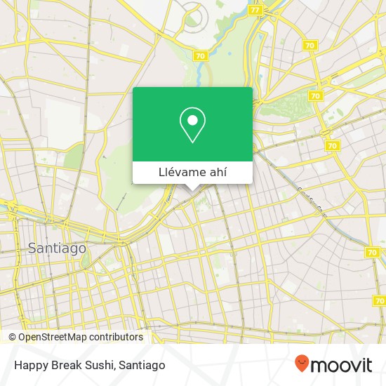 Mapa de Happy Break Sushi, Calle Antonio Bellet 100 7500000 Tajamar, Providencia, Región Metropolitana de Santiago