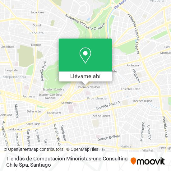 Mapa de Tiendas de Computacion Minoristas-une Consulting Chile Spa