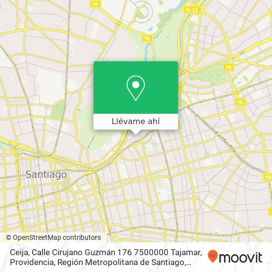 Mapa de Ceija, Calle Cirujano Guzmán 176 7500000 Tajamar, Providencia, Región Metropolitana de Santiago