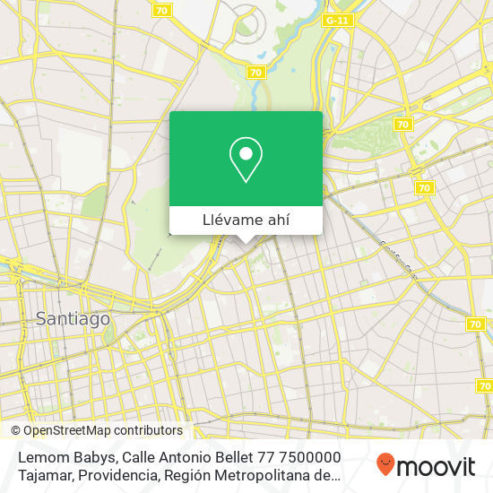 Mapa de Lemom Babys, Calle Antonio Bellet 77 7500000 Tajamar, Providencia, Región Metropolitana de Santiago