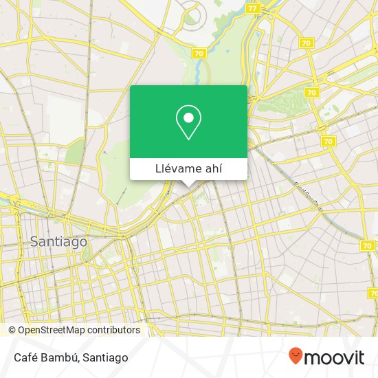 Mapa de Café Bambú, Calle Santa Beatriz 96 7500000 Tajamar, Providencia, Región Metropolitana de Santiago