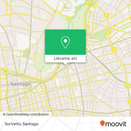 Mapa de SorVetto, Calle Santa Beatriz 7500000 Providencia, Providencia, Región Metropolitana de Santiago