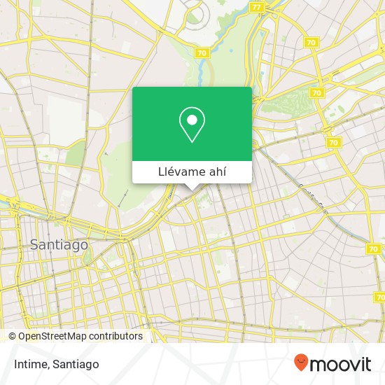 Mapa de Intime, Calle Santa Beatriz 7500000 Tajamar, Providencia, Región Metropolitana de Santiago