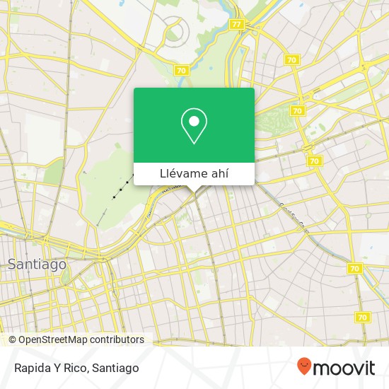 Mapa de Rapida Y Rico, Avenida Pedro de Valdivia 7500000 Los Leones, Providencia, Región Metropolitana de Santiago