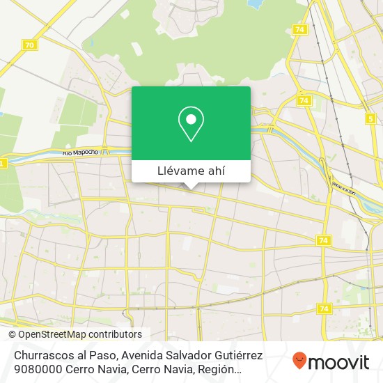 Mapa de Churrascos al Paso, Avenida Salvador Gutiérrez 9080000 Cerro Navia, Cerro Navia, Región Metropolitana de Santiago