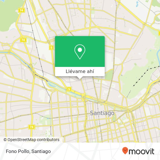 Mapa de Fono Pollo, Calle Gamero 8380000 Juan Antonio Rios, Independencia, Región Metropolitana de Santiago