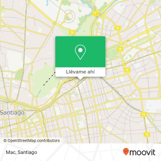 Mapa de Mac, Avenida Providencia 7500000 Los Leones, Providencia, Región Metropolitana de Santiago