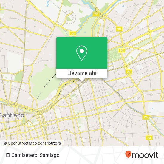 Mapa de El Camisetero, Avenida Providencia 7500000 Providencia, Providencia, Región Metropolitana de Santiago