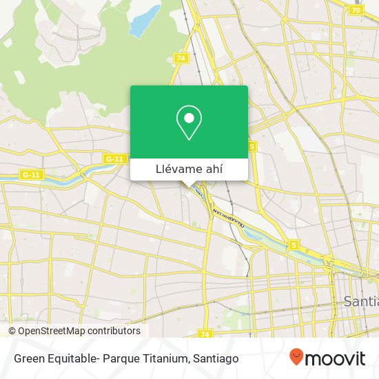 Mapa de Green Equitable- Parque Titanium, Avenida Costanera Sur 8500000 Quinta Normal, Quinta Normal, Región Metropolitana de Santiago