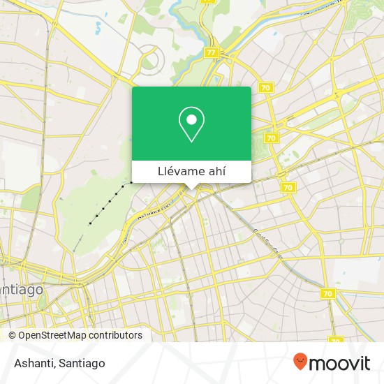 Mapa de Ashanti, Avenida Andrés Bello 7500000 Tajamar, Providencia, Región Metropolitana de Santiago