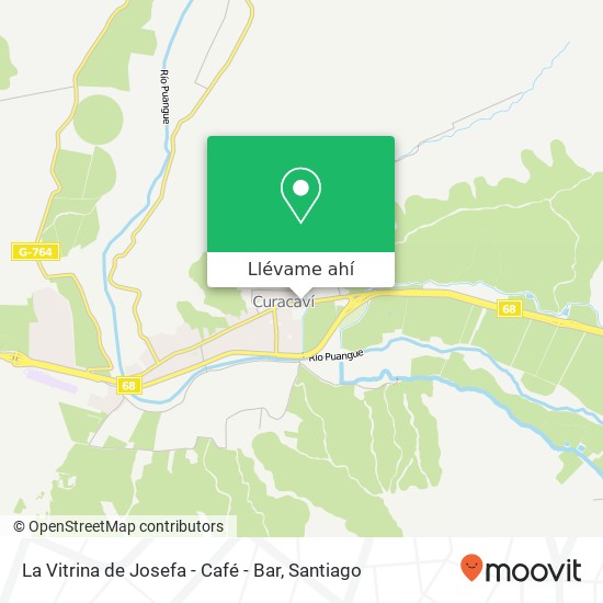 Mapa de La Vitrina de Josefa - Café - Bar, Avenida Ambrosio O'Higgins 2105 9630000 Curacaví, Curacaví, Región Metropolitana de Santiago