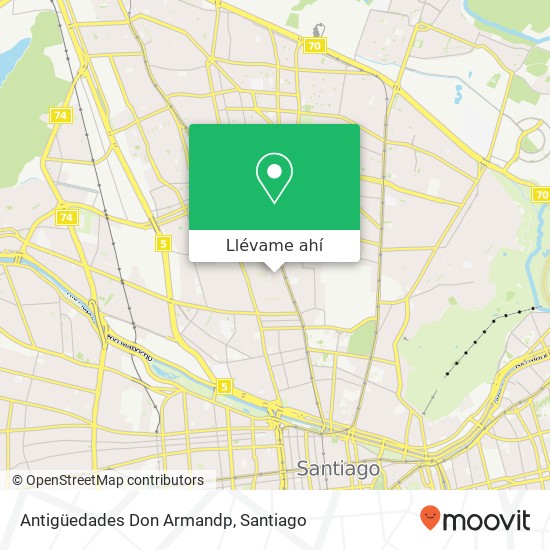 Mapa de Antigüedades Don Armandp, Pasaje Los Nidos 1825 8380000 Independencia, Independencia, Región Metropolitana de Santiago