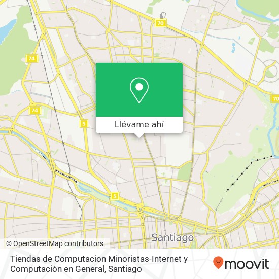 Mapa de Tiendas de Computacion Minoristas-Internet y Computación en General, Pasaje Los Nidos 1830 8380000 Independencia, Independencia, Región Metropolitana de Santiago