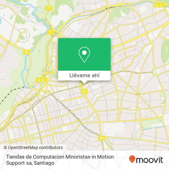 Mapa de Tiendas de Computacion Minoristas-in Motion Support sa, Avenida Apoquindo 7550000 Las Condes, Las Condes, Región Metropolitana de Santiago