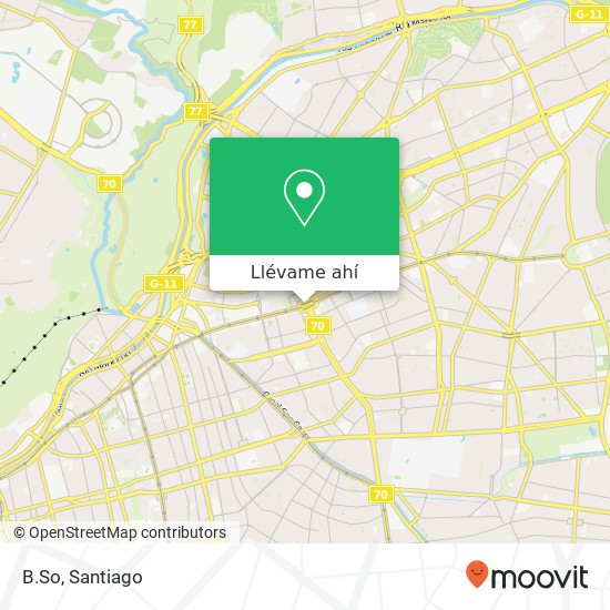 Mapa de B.So, Avenida Apoquindo 7550000 El Golf, Las Condes, Región Metropolitana de Santiago