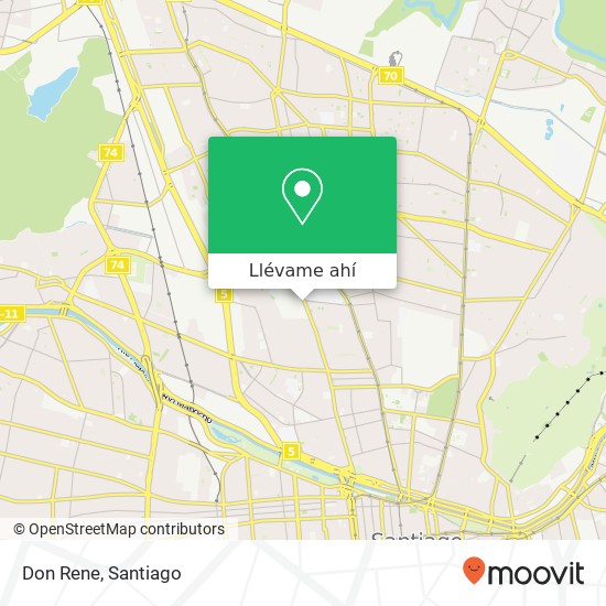 Mapa de Don Rene, Avenida Fermín Vivaceta 8380000 Villa Moderna, Independencia, Región Metropolitana de Santiago