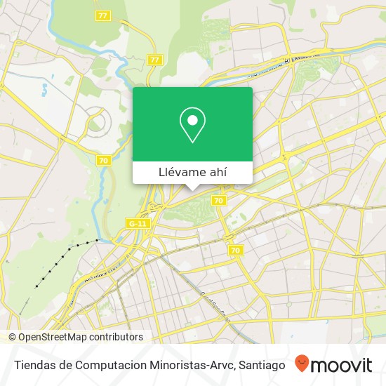 Mapa de Tiendas de Computacion Minoristas-Arvc, Calle Armando Jaramillo 1111 7630000 Vitacura, Vitacura, Región Metropolitana de Santiago