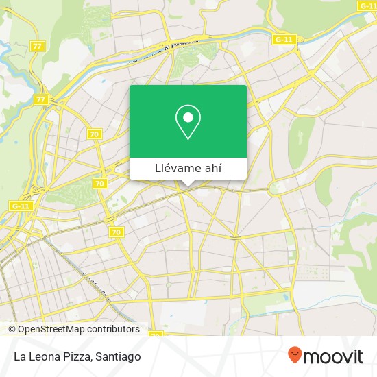 Mapa de La Leona Pizza, Calle Noruega 6337 7550000 Las Condes, Las Condes, Región Metropolitana de Santiago