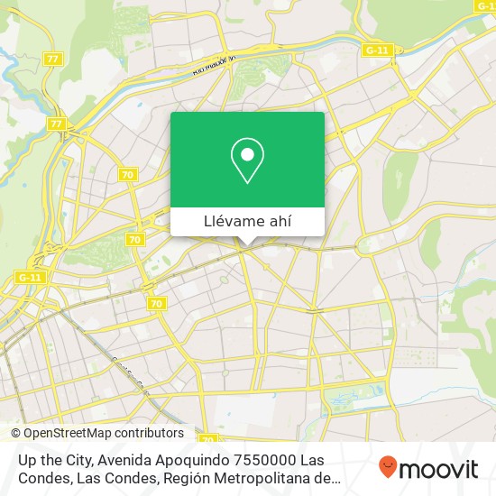 Mapa de Up the City, Avenida Apoquindo 7550000 Las Condes, Las Condes, Región Metropolitana de Santiago