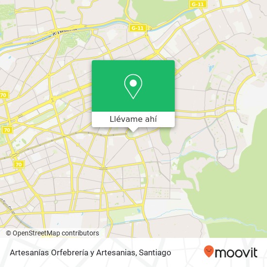 Mapa de Artesanías Orfebrería y Artesanias, Avenida Apoquindo 9085 7550000 Las Condes, Las Condes, Región Metropolitana de Santiago