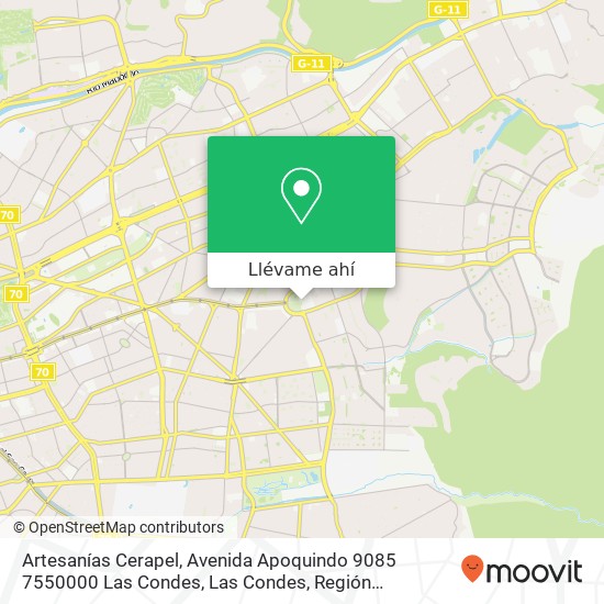 Mapa de Artesanías Cerapel, Avenida Apoquindo 9085 7550000 Las Condes, Las Condes, Región Metropolitana de Santiago