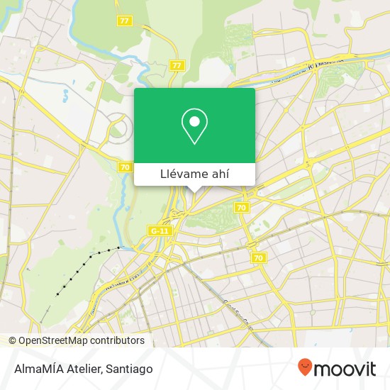 Mapa de AlmaMÍA Atelier, Avenida Nueva Costanera 7630000 Vitacura, Vitacura, Región Metropolitana de Santiago