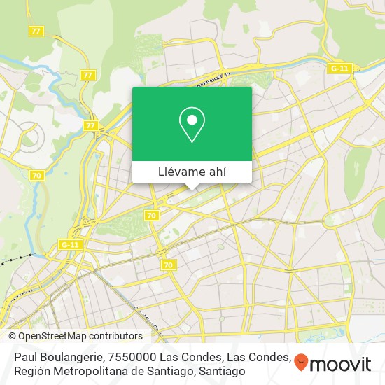 Mapa de Paul Boulangerie, 7550000 Las Condes, Las Condes, Región Metropolitana de Santiago