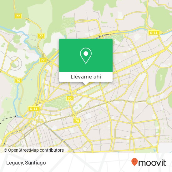 Mapa de Legacy, Avenida Presidente Kennedy 7550000 Las Condes, Las Condes, Región Metropolitana de Santiago