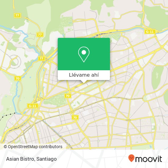 Mapa de Asian Bistro, Avenida Presidente Kennedy 7550000 Las Condes, Las Condes, Región Metropolitana de Santiago